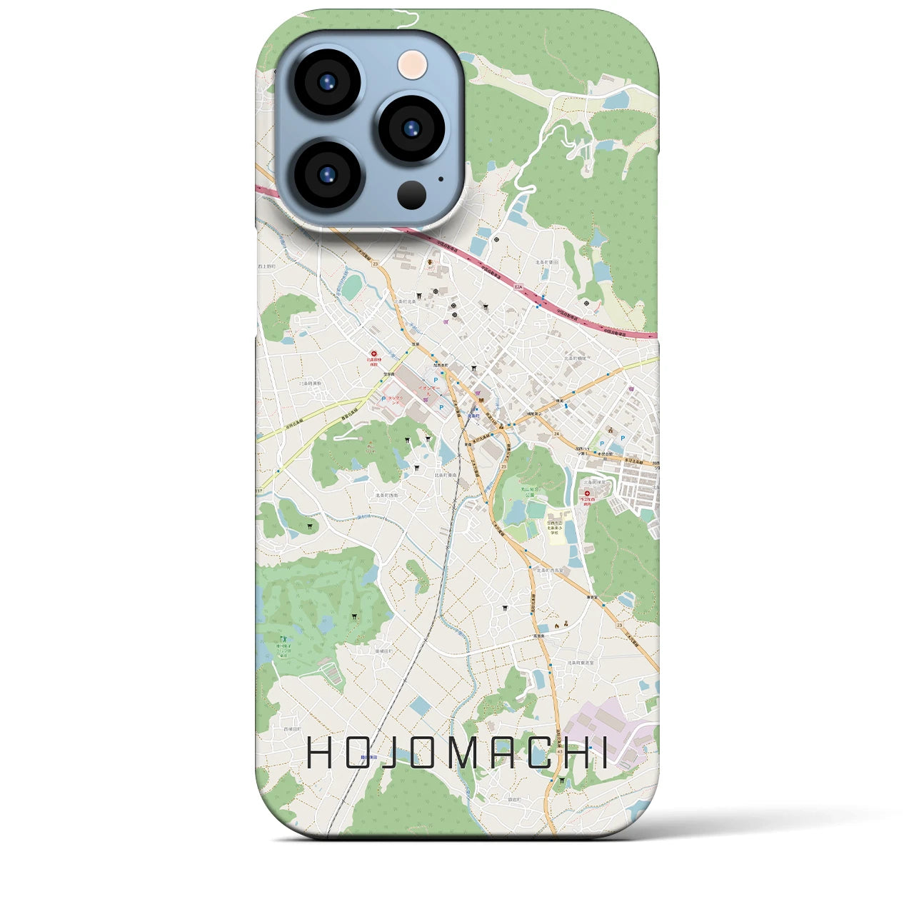 【北条町】地図柄iPhoneケース（バックカバータイプ・ナチュラル）iPhone 13 Pro Max 用