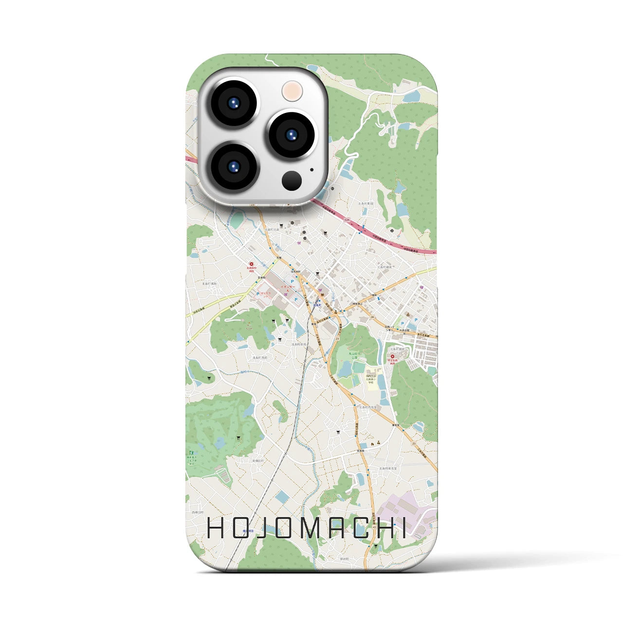 【北条町】地図柄iPhoneケース（バックカバータイプ・ナチュラル）iPhone 13 Pro 用