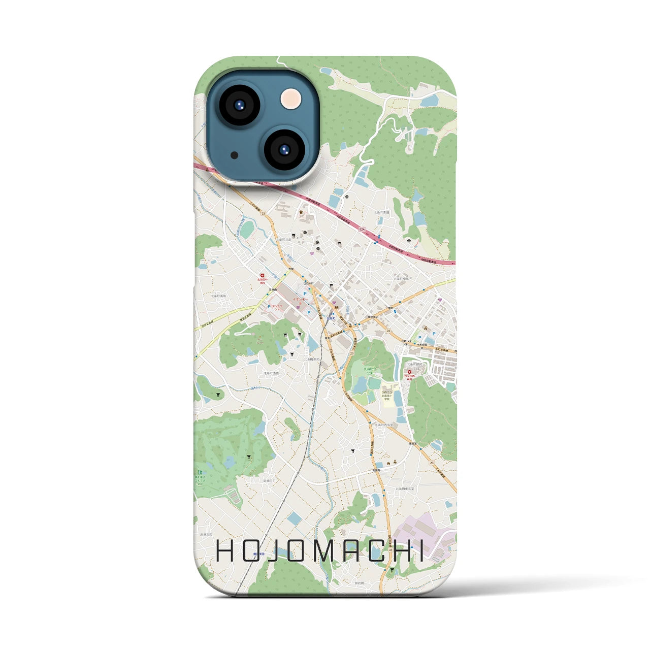 【北条町】地図柄iPhoneケース（バックカバータイプ・ナチュラル）iPhone 13 用