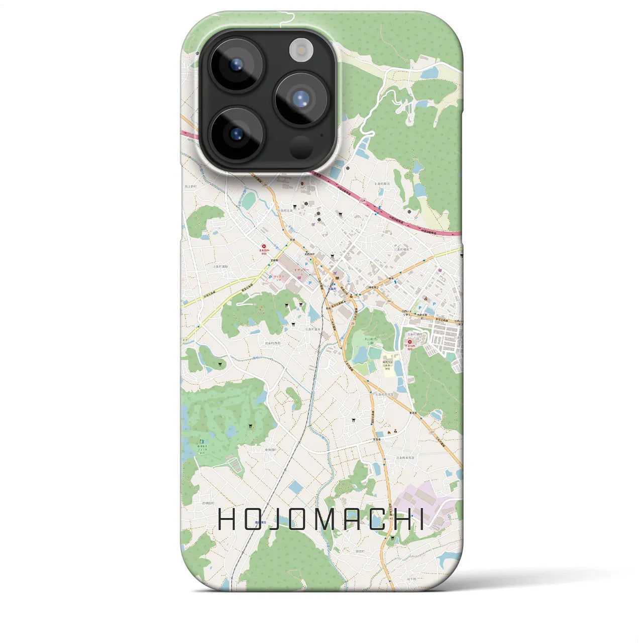 【北条町】地図柄iPhoneケース（バックカバータイプ・ナチュラル）iPhone 15 Pro Max 用