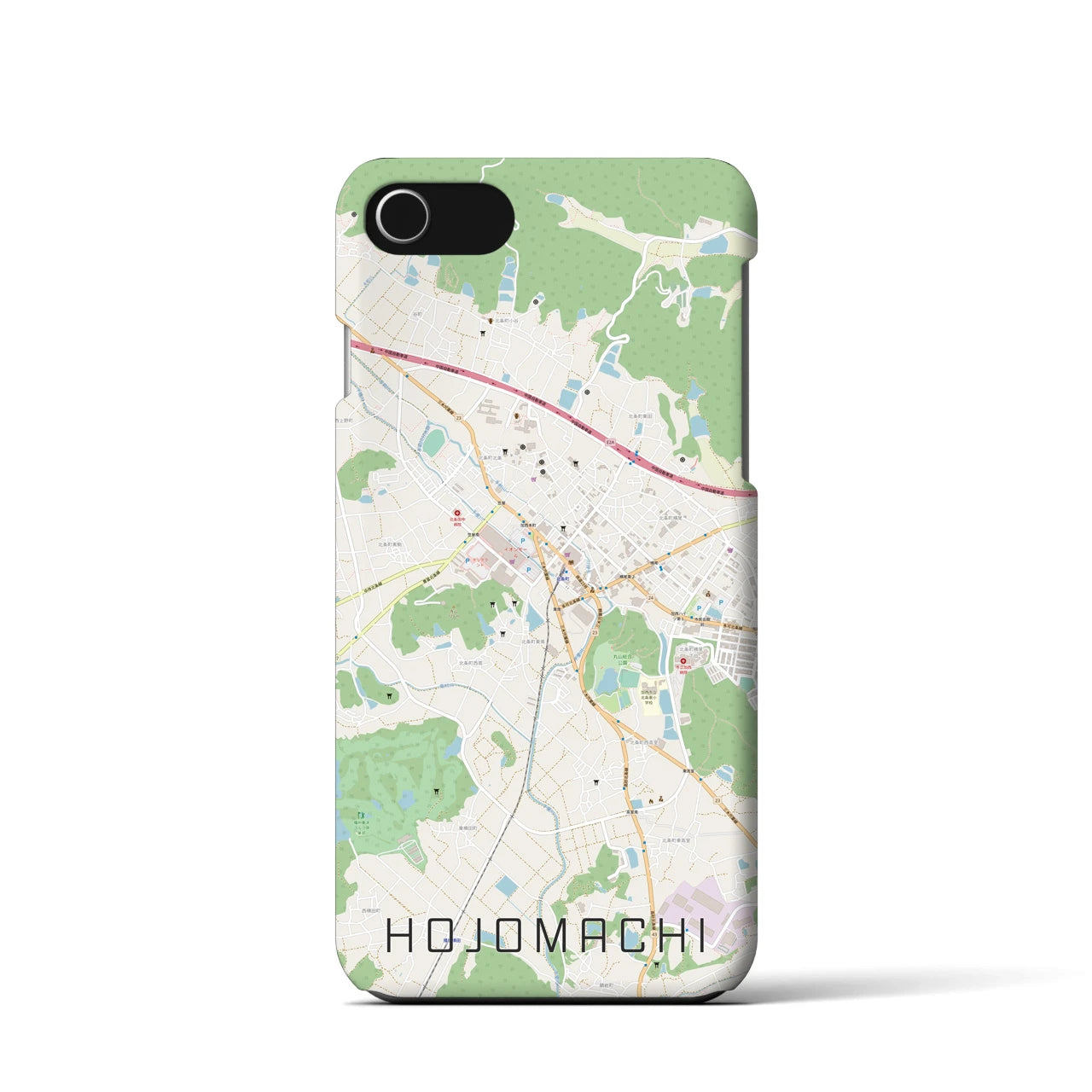 【北条町】地図柄iPhoneケース（バックカバータイプ・ナチュラル）iPhone SE（第3 / 第2世代） / 8 / 7 / 6s / 6 用