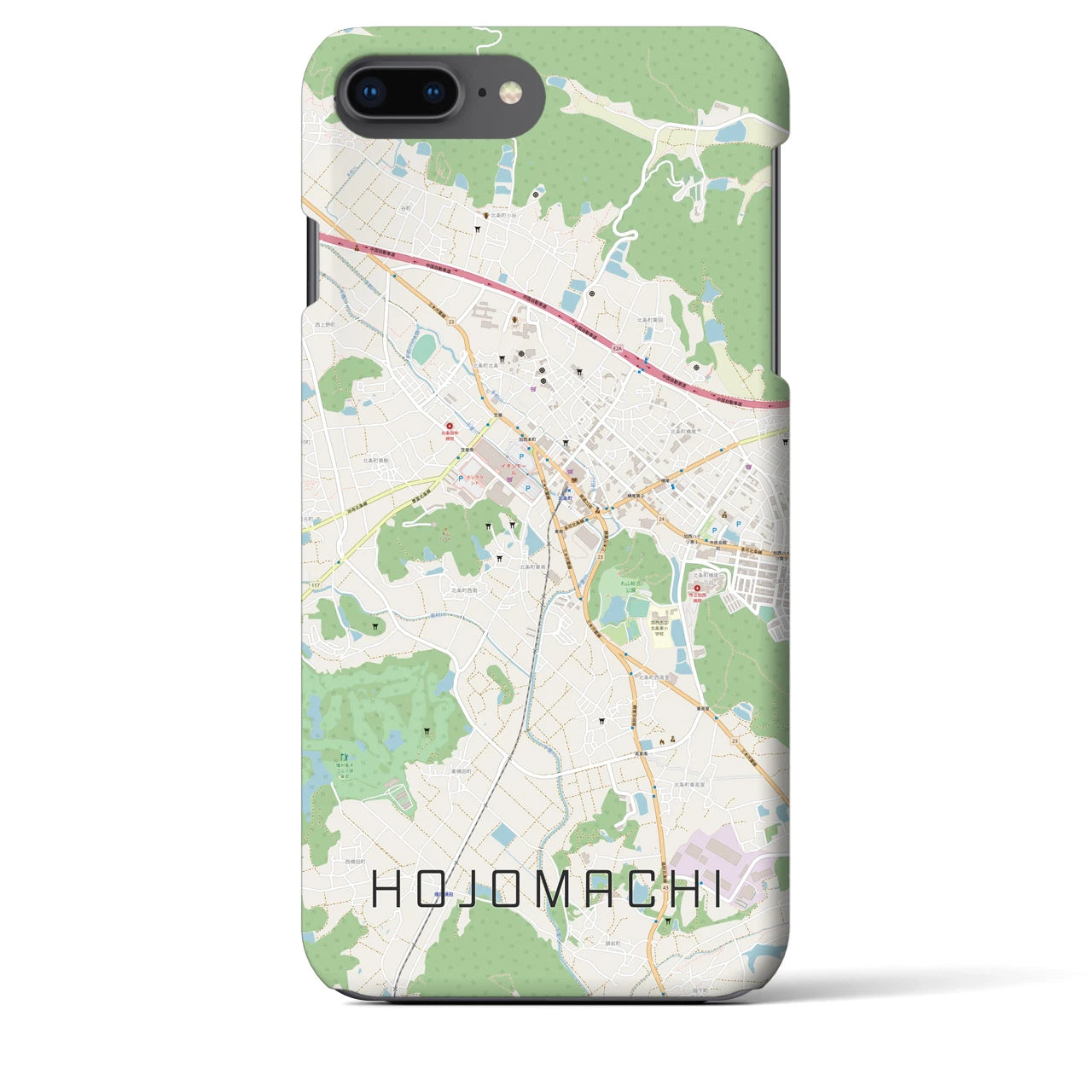 【北条町】地図柄iPhoneケース（バックカバータイプ・ナチュラル）iPhone 8Plus /7Plus / 6sPlus / 6Plus 用