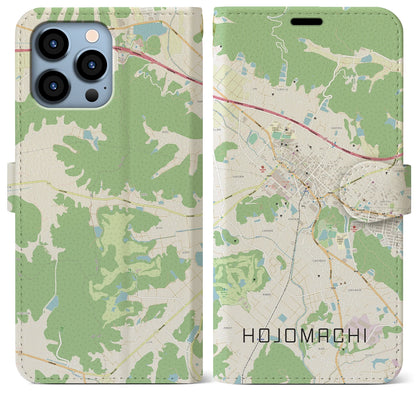【北条町】地図柄iPhoneケース（手帳両面タイプ・ナチュラル）iPhone 13 Pro Max 用