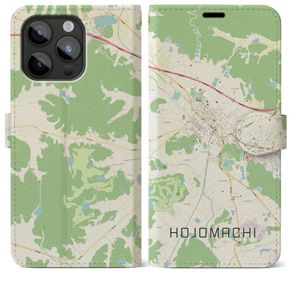 【北条町】地図柄iPhoneケース（手帳両面タイプ・ナチュラル）iPhone 15 Pro Max 用