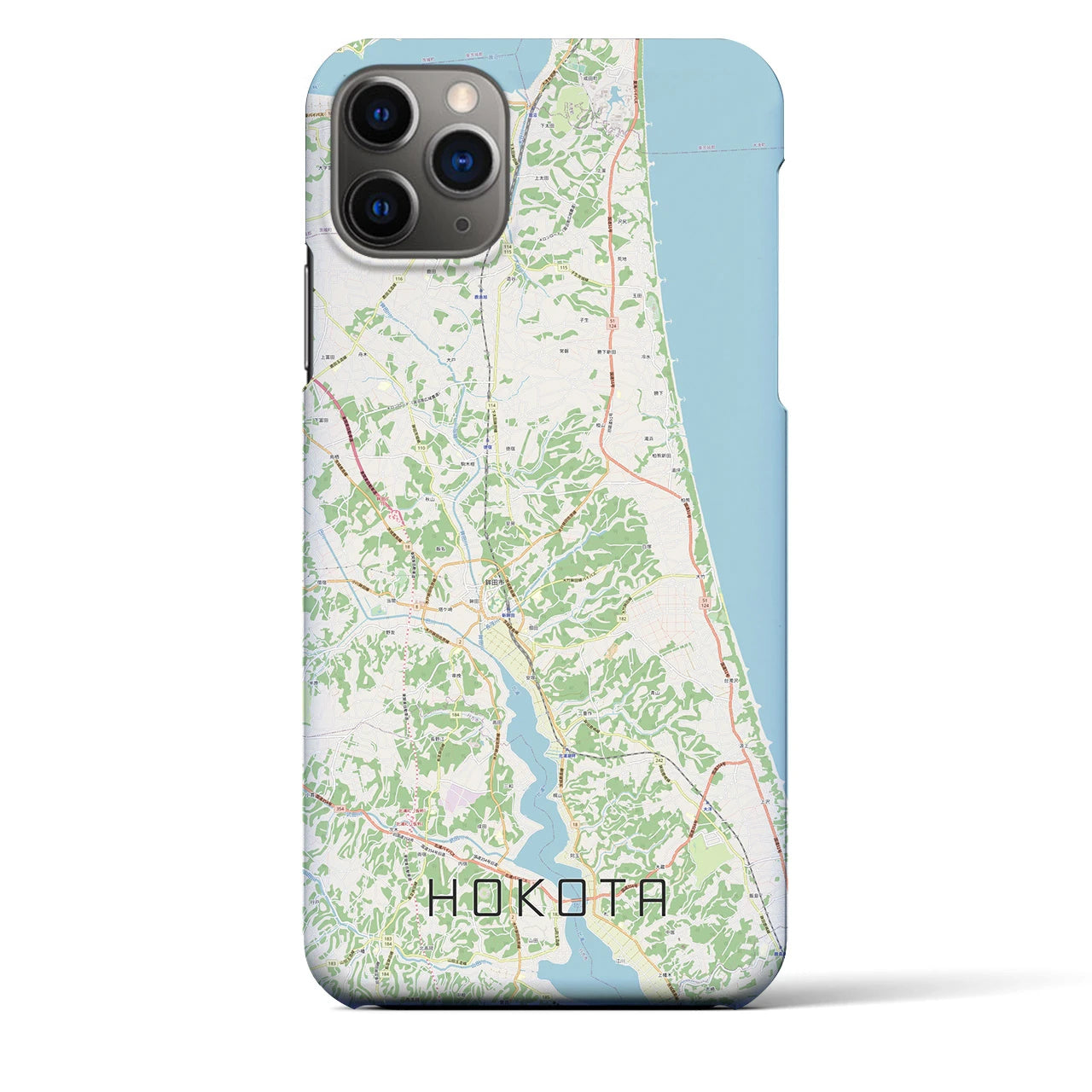 【鉾田】地図柄iPhoneケース（バックカバータイプ・ナチュラル）iPhone 11 Pro Max 用