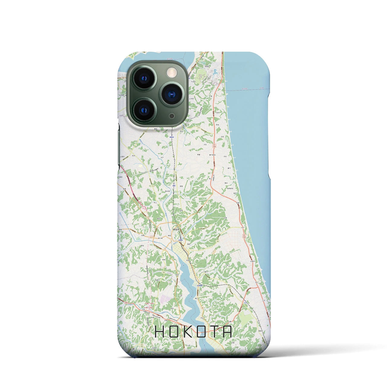 【鉾田】地図柄iPhoneケース（バックカバータイプ・ナチュラル）iPhone 11 Pro 用