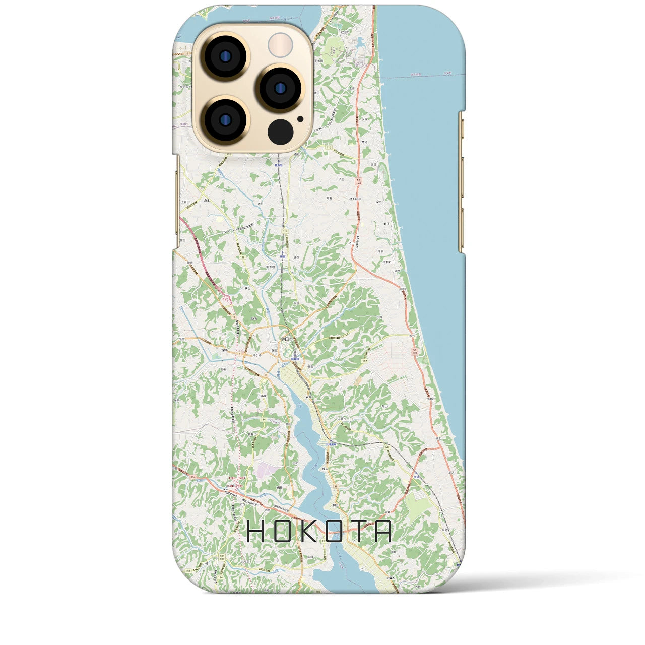 【鉾田】地図柄iPhoneケース（バックカバータイプ・ナチュラル）iPhone 12 Pro Max 用