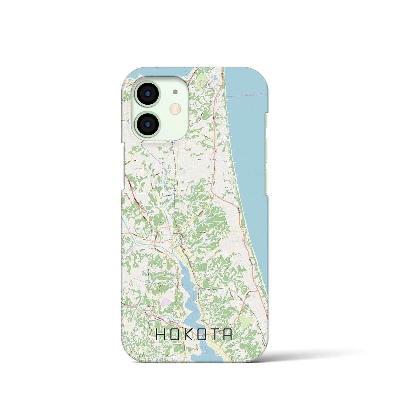 【鉾田】地図柄iPhoneケース（バックカバータイプ・ナチュラル）iPhone 12 mini 用