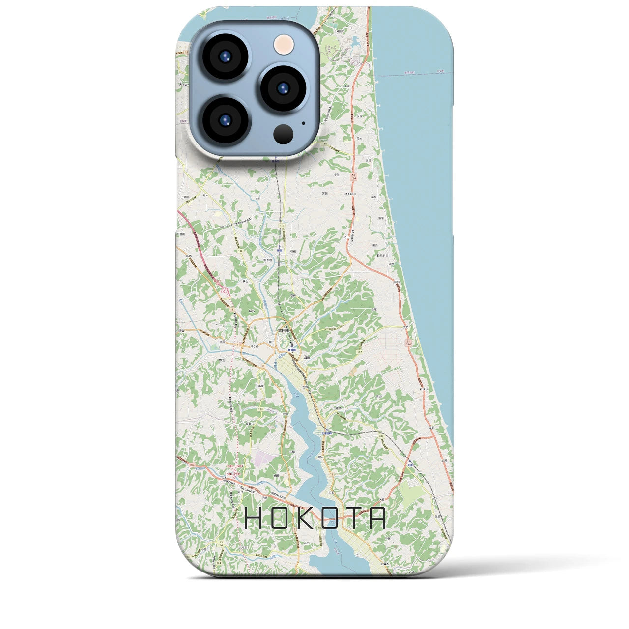 【鉾田】地図柄iPhoneケース（バックカバータイプ・ナチュラル）iPhone 13 Pro Max 用