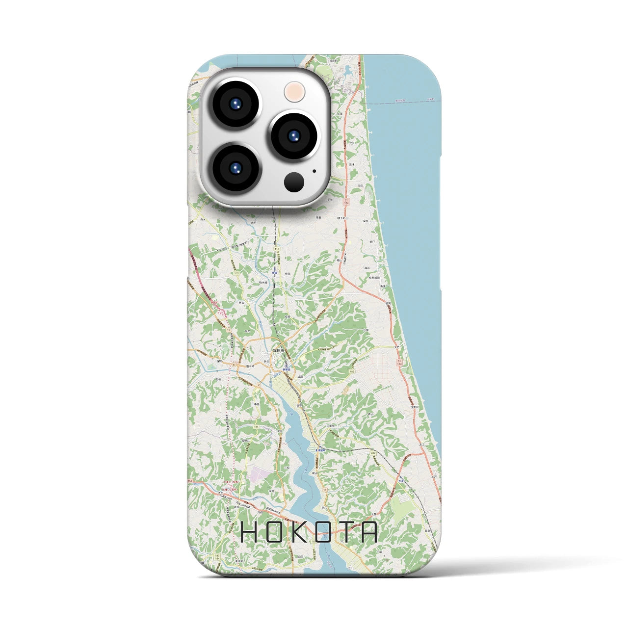 【鉾田】地図柄iPhoneケース（バックカバータイプ・ナチュラル）iPhone 13 Pro 用