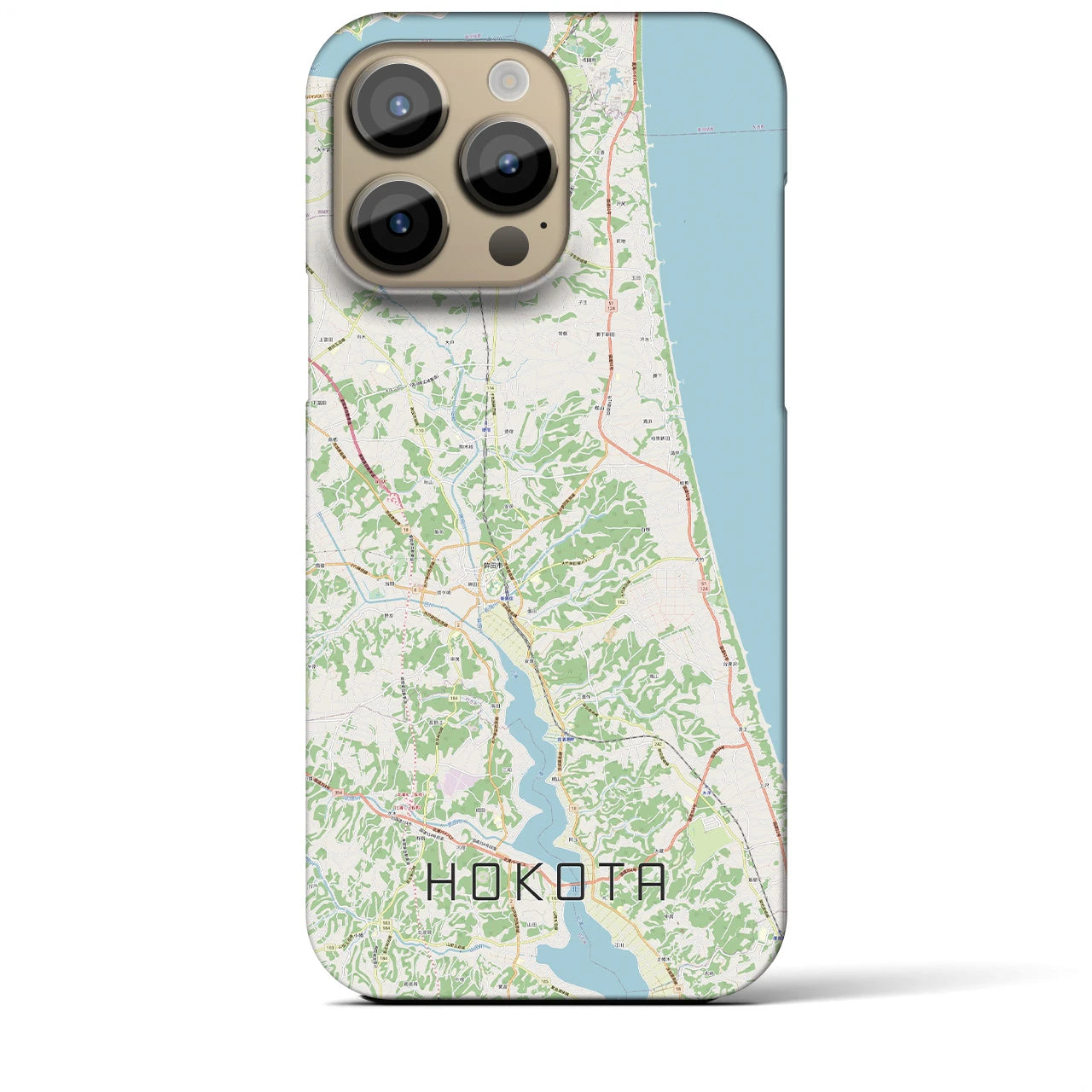 【鉾田】地図柄iPhoneケース（バックカバータイプ・ナチュラル）iPhone 14 Pro Max 用