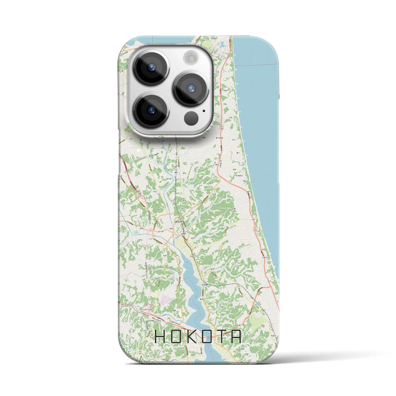 【鉾田】地図柄iPhoneケース（バックカバータイプ・ナチュラル）iPhone 14 Pro 用
