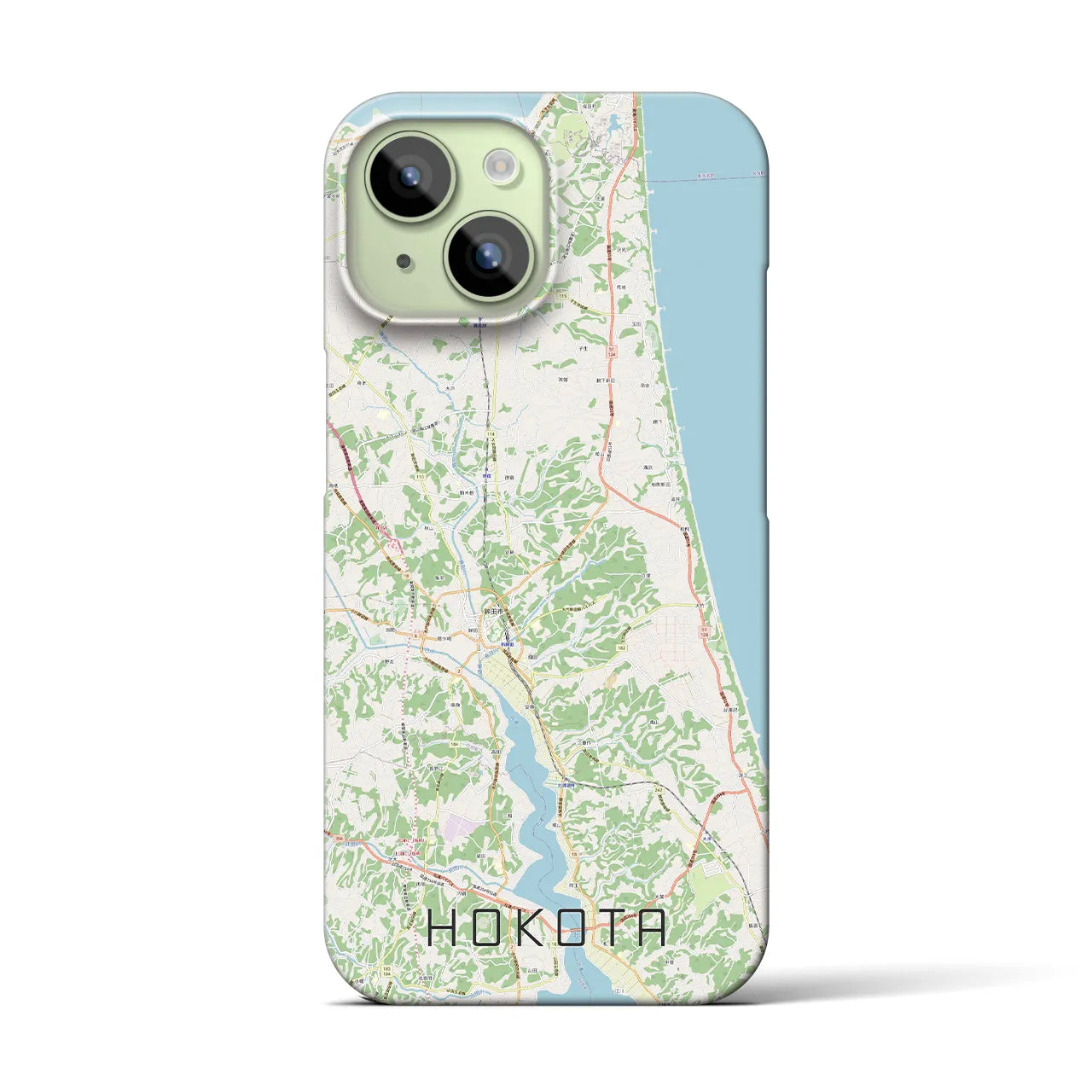 【鉾田】地図柄iPhoneケース（バックカバータイプ・ナチュラル）iPhone 15 用