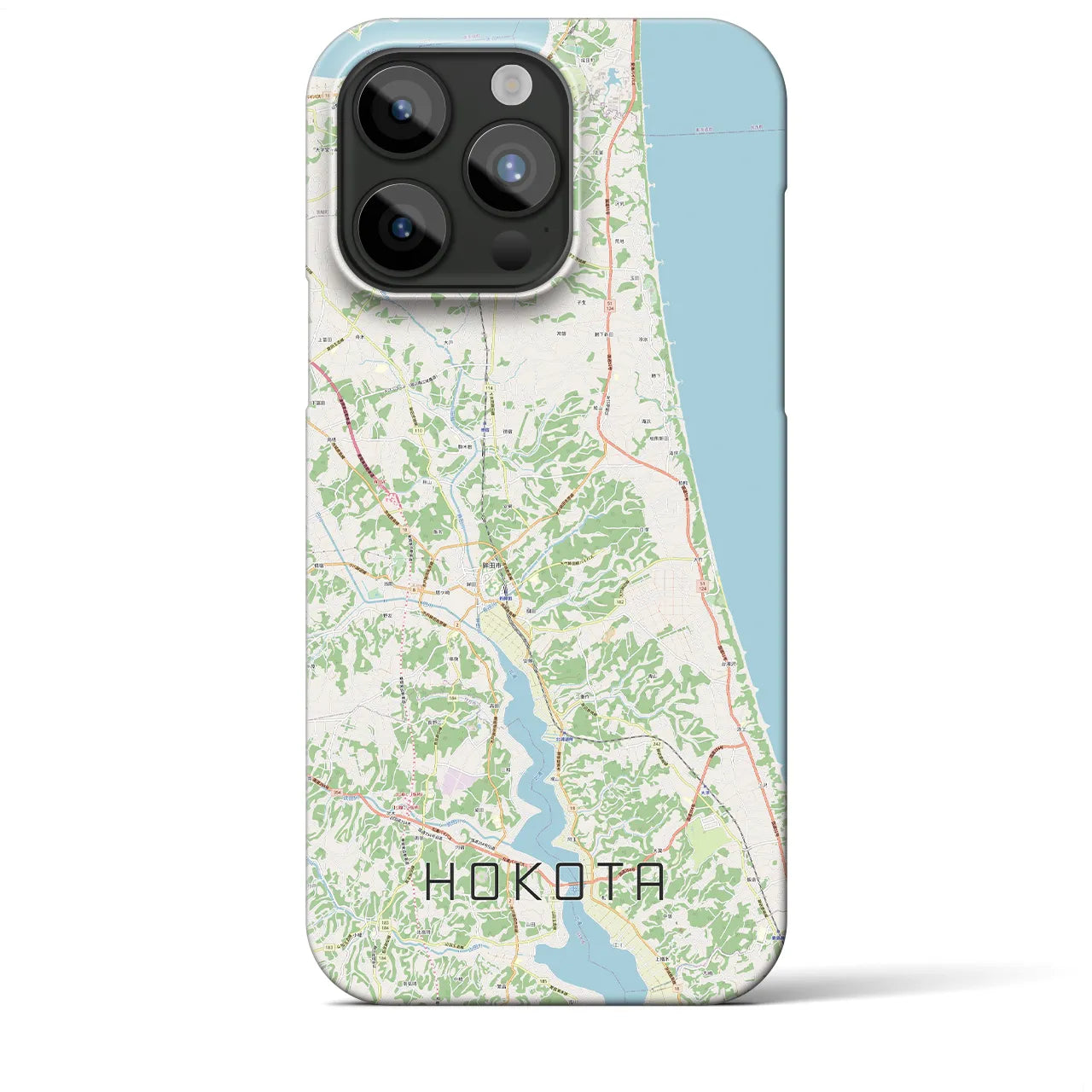 【鉾田】地図柄iPhoneケース（バックカバータイプ・ナチュラル）iPhone 15 Pro Max 用