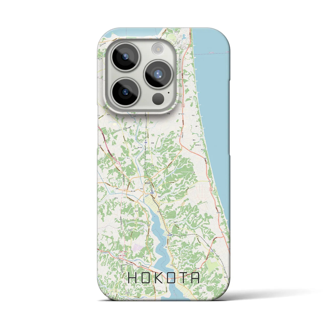 【鉾田】地図柄iPhoneケース（バックカバータイプ・ナチュラル）iPhone 15 Pro 用