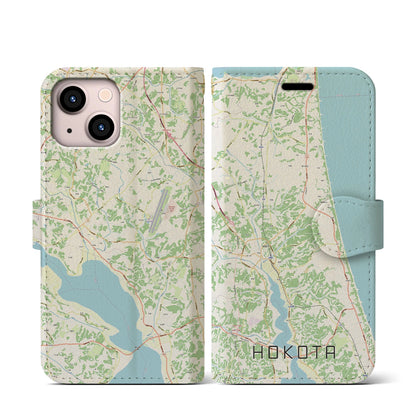 【鉾田（茨城県）】地図柄iPhoneケース（手帳タイプ）ナチュラル・iPhone 13 mini 用