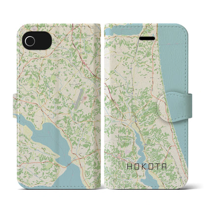 【鉾田（茨城県）】地図柄iPhoneケース（手帳タイプ）ナチュラル・iPhone SE（第3 / 第2世代） / 8 / 7 / 6s / 6 用