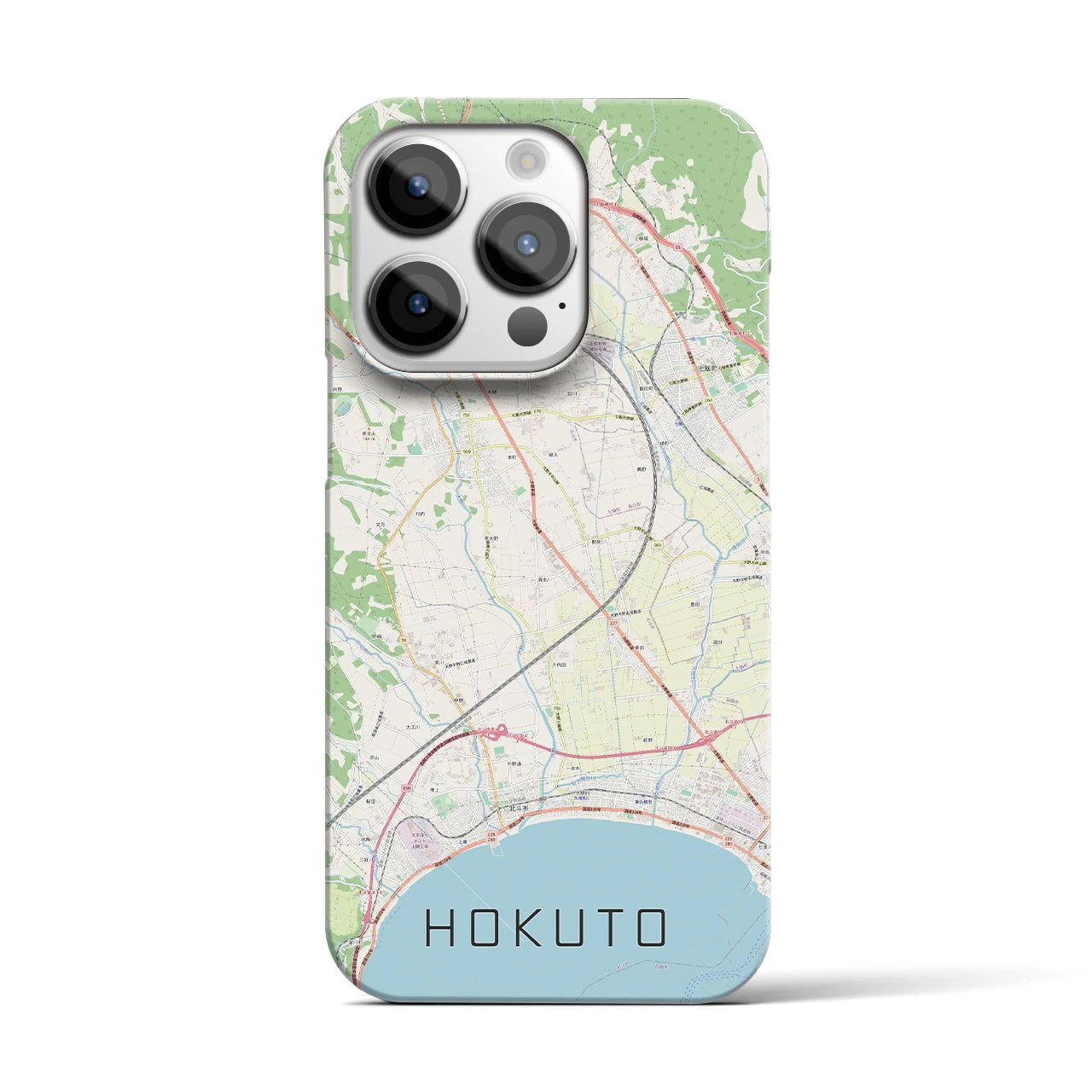 【北斗】地図柄iPhoneケース（バックカバータイプ・ナチュラル）iPhone 14 Pro 用