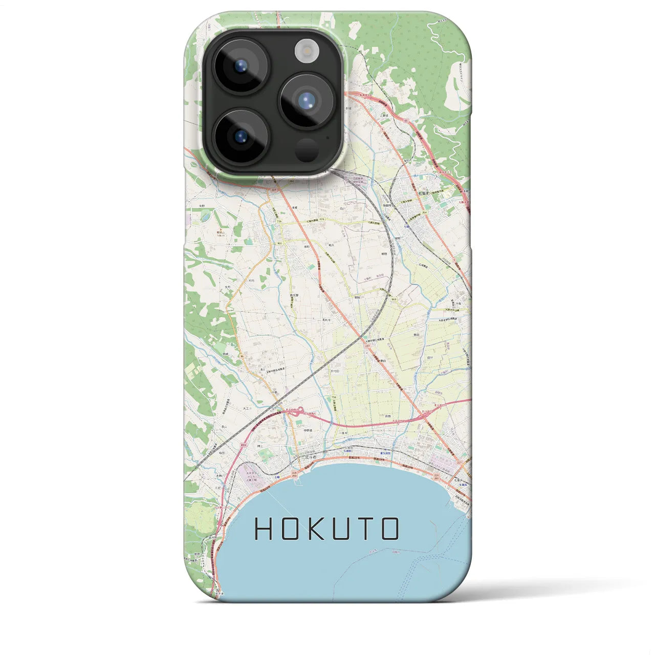 【北斗】地図柄iPhoneケース（バックカバータイプ・ナチュラル）iPhone 15 Pro Max 用