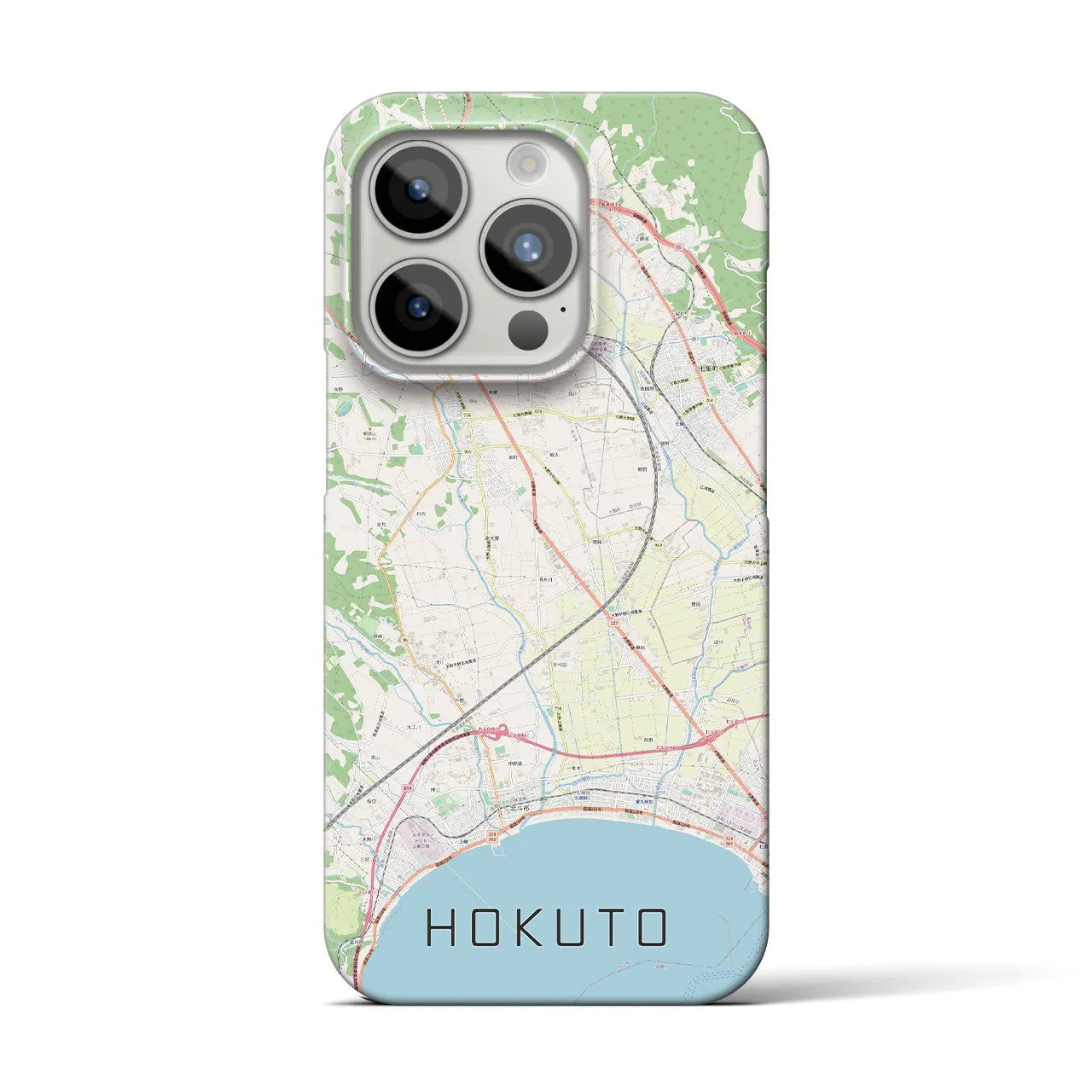 【北斗】地図柄iPhoneケース（バックカバータイプ・ナチュラル）iPhone 15 Pro 用