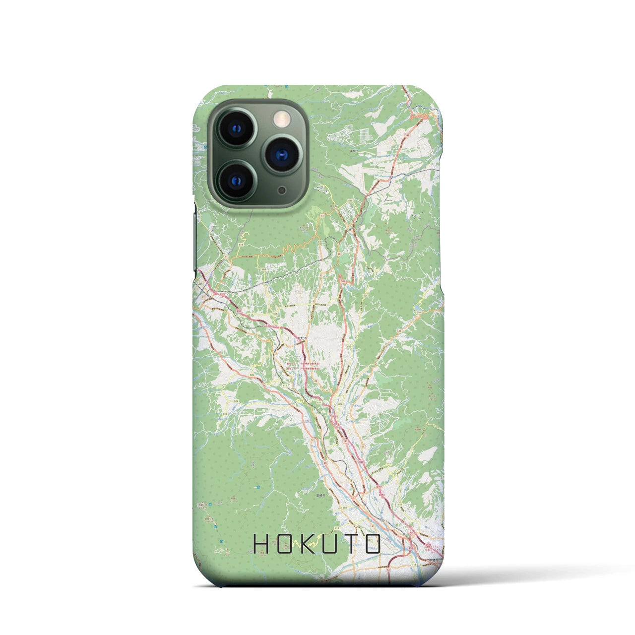 【北杜】地図柄iPhoneケース（バックカバータイプ・ナチュラル）iPhone 11 Pro 用