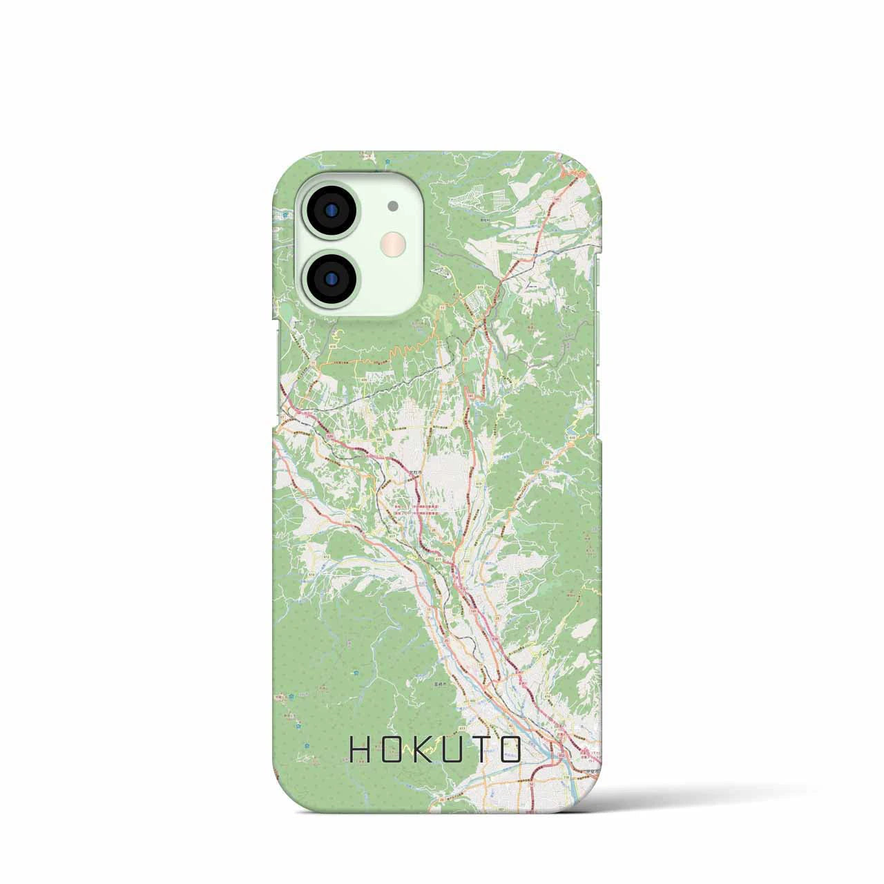 【北杜】地図柄iPhoneケース（バックカバータイプ・ナチュラル）iPhone 12 mini 用