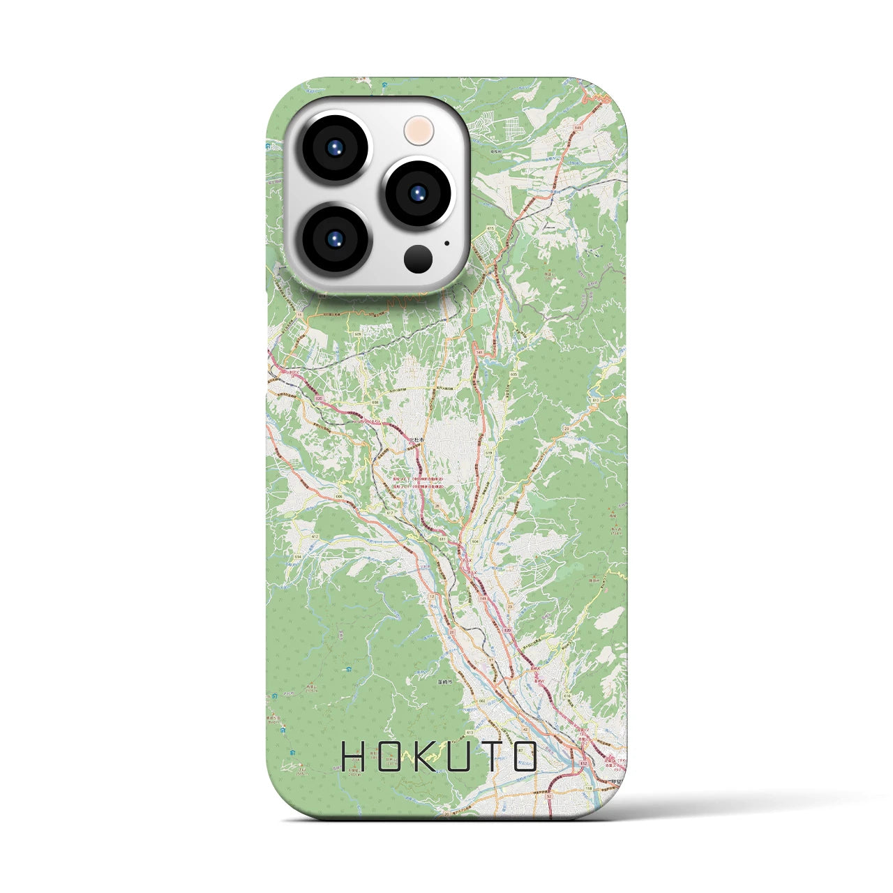 【北杜】地図柄iPhoneケース（バックカバータイプ・ナチュラル）iPhone 13 Pro 用