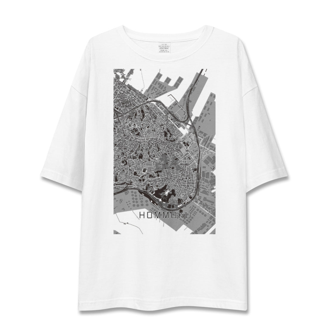 【本牧(神奈川県)】地図柄ビッグシルエットTシャツ