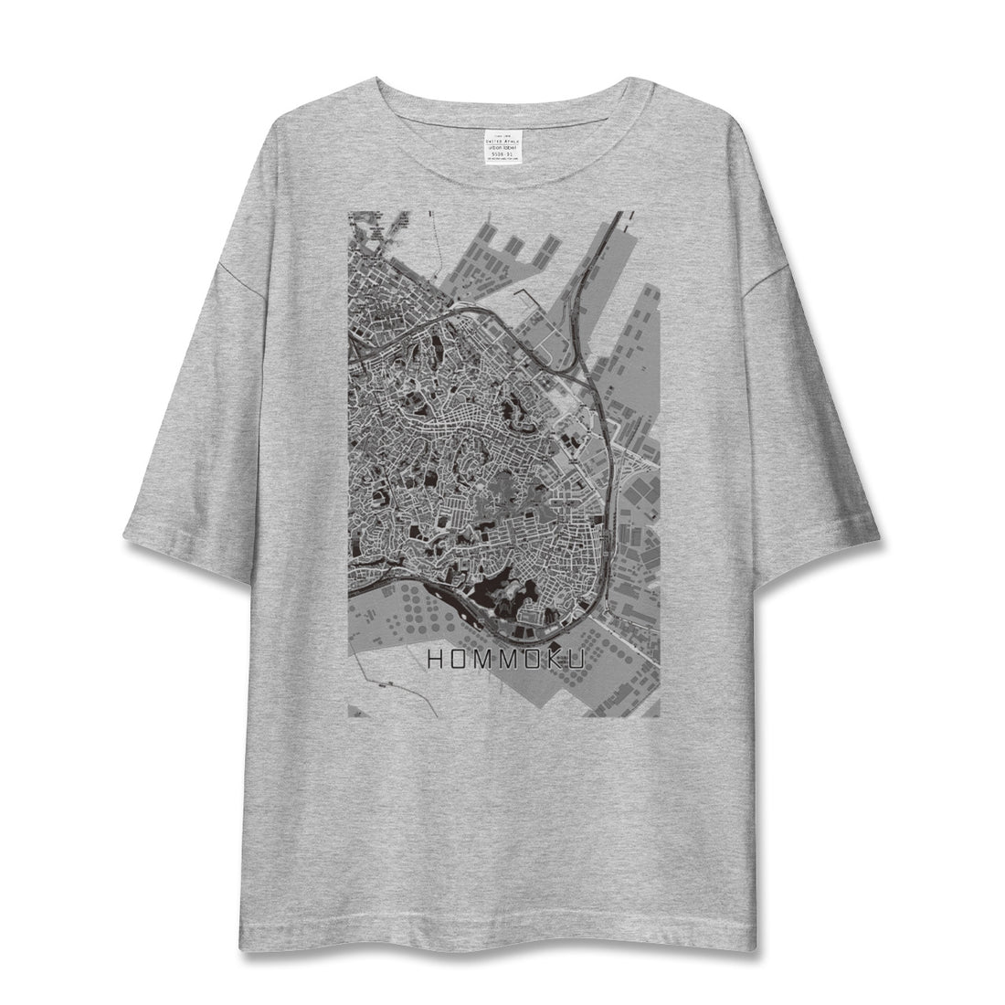【本牧（神奈川県）】地図柄ビッグシルエットTシャツ