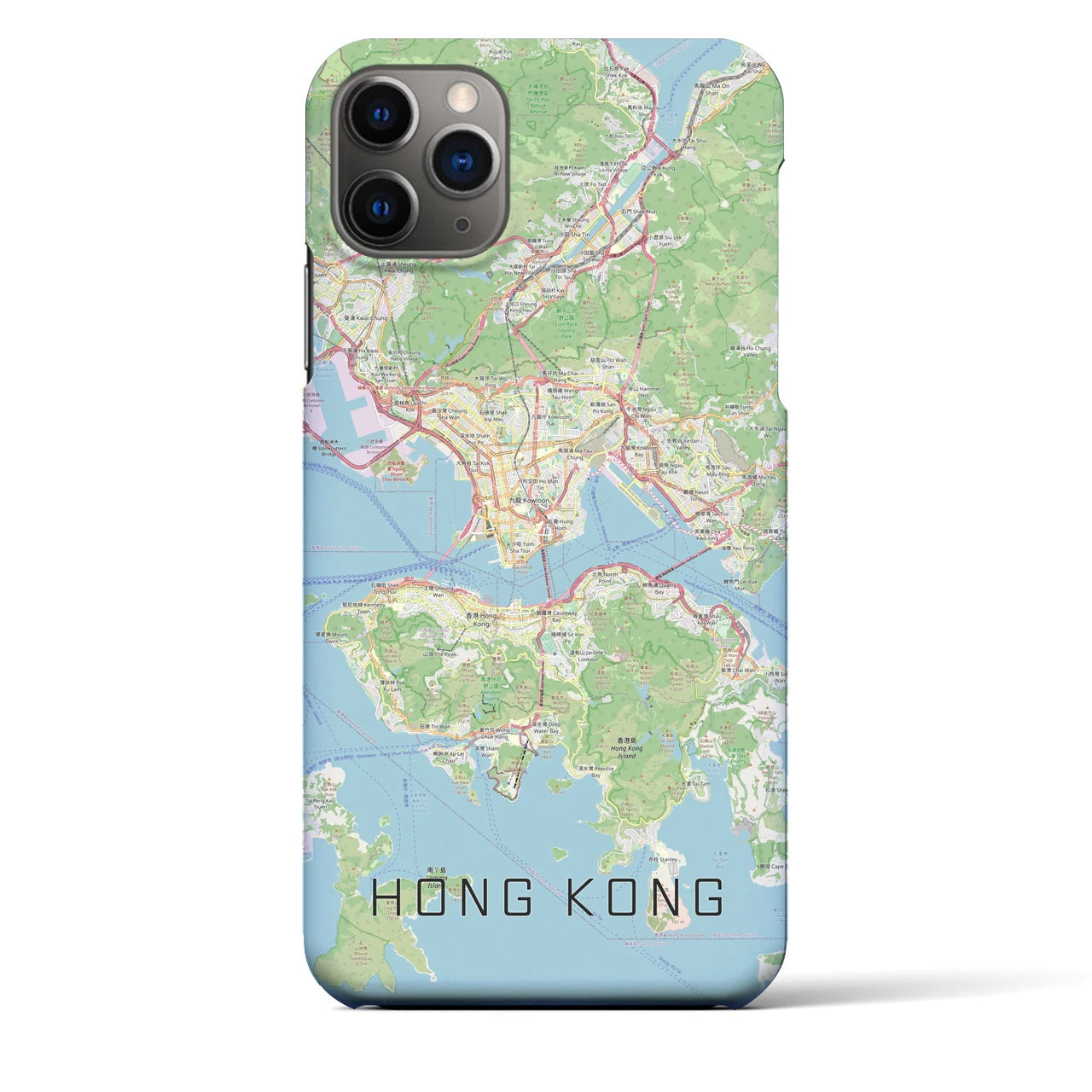 【香港】地図柄iPhoneケース（バックカバータイプ・ナチュラル）iPhone 11 Pro Max 用