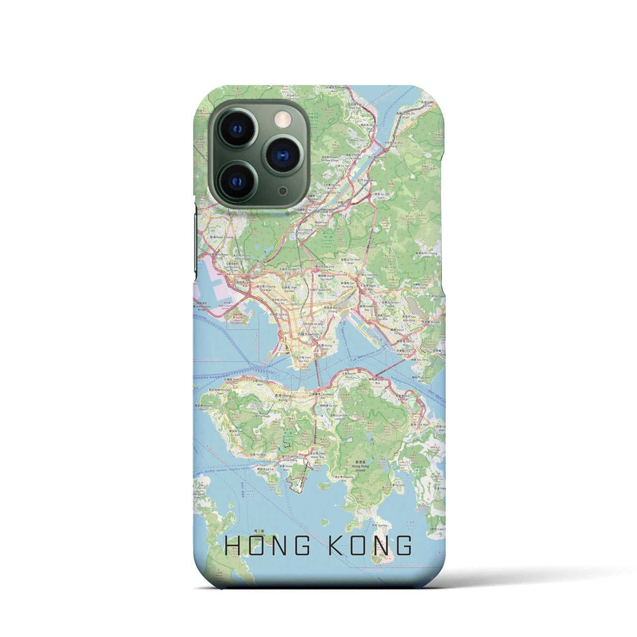 【香港】地図柄iPhoneケース（バックカバータイプ・ナチュラル）iPhone 11 Pro 用