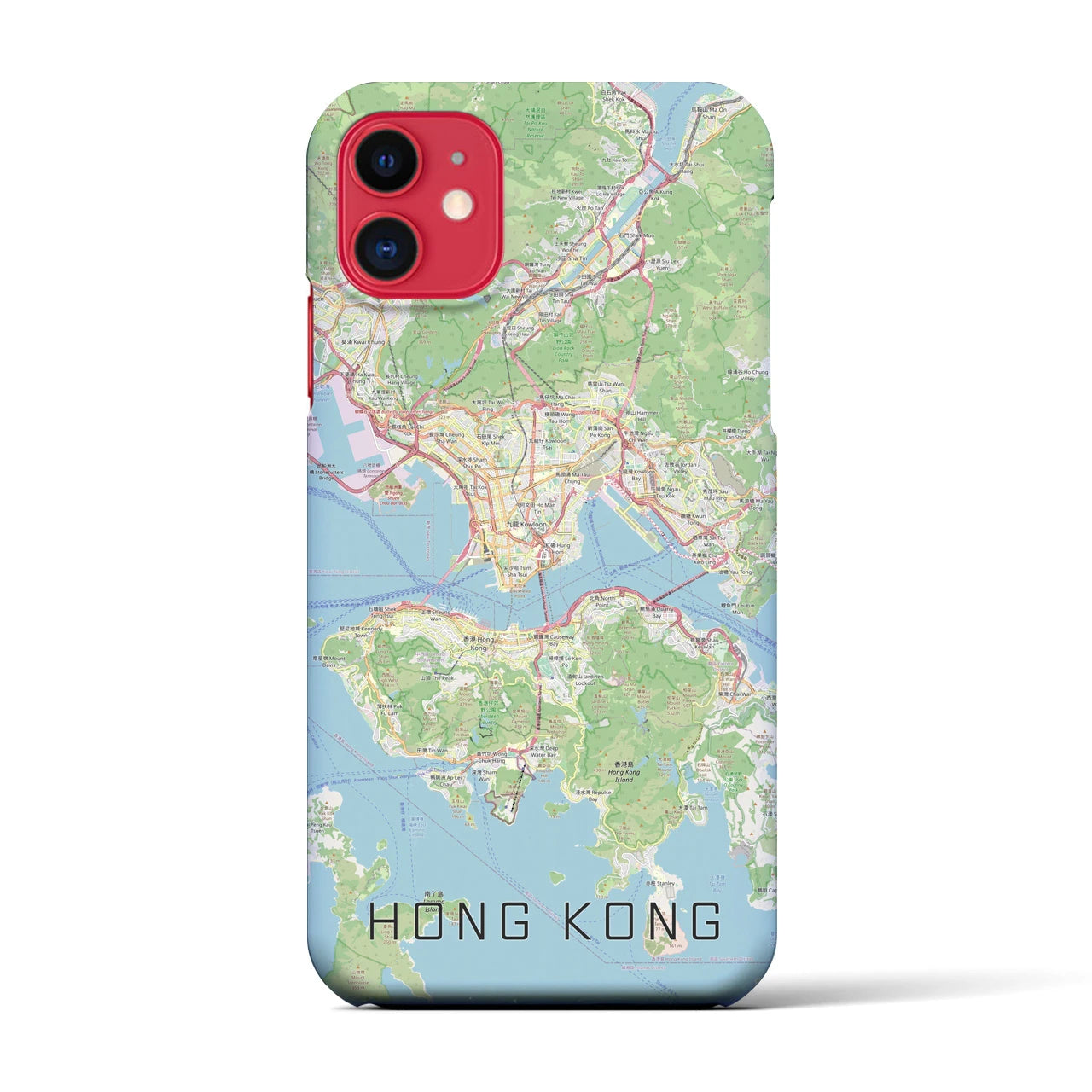 【香港】地図柄iPhoneケース（バックカバータイプ・ナチュラル）iPhone 11 用