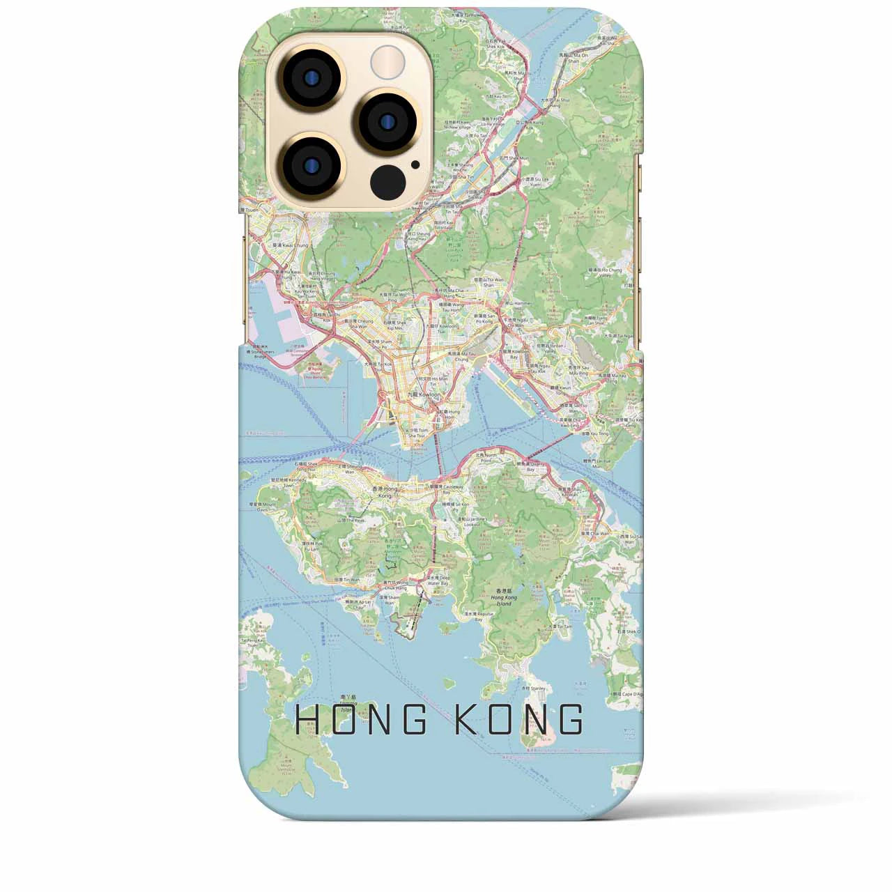 【香港】地図柄iPhoneケース（バックカバータイプ・ナチュラル）iPhone 12 Pro Max 用