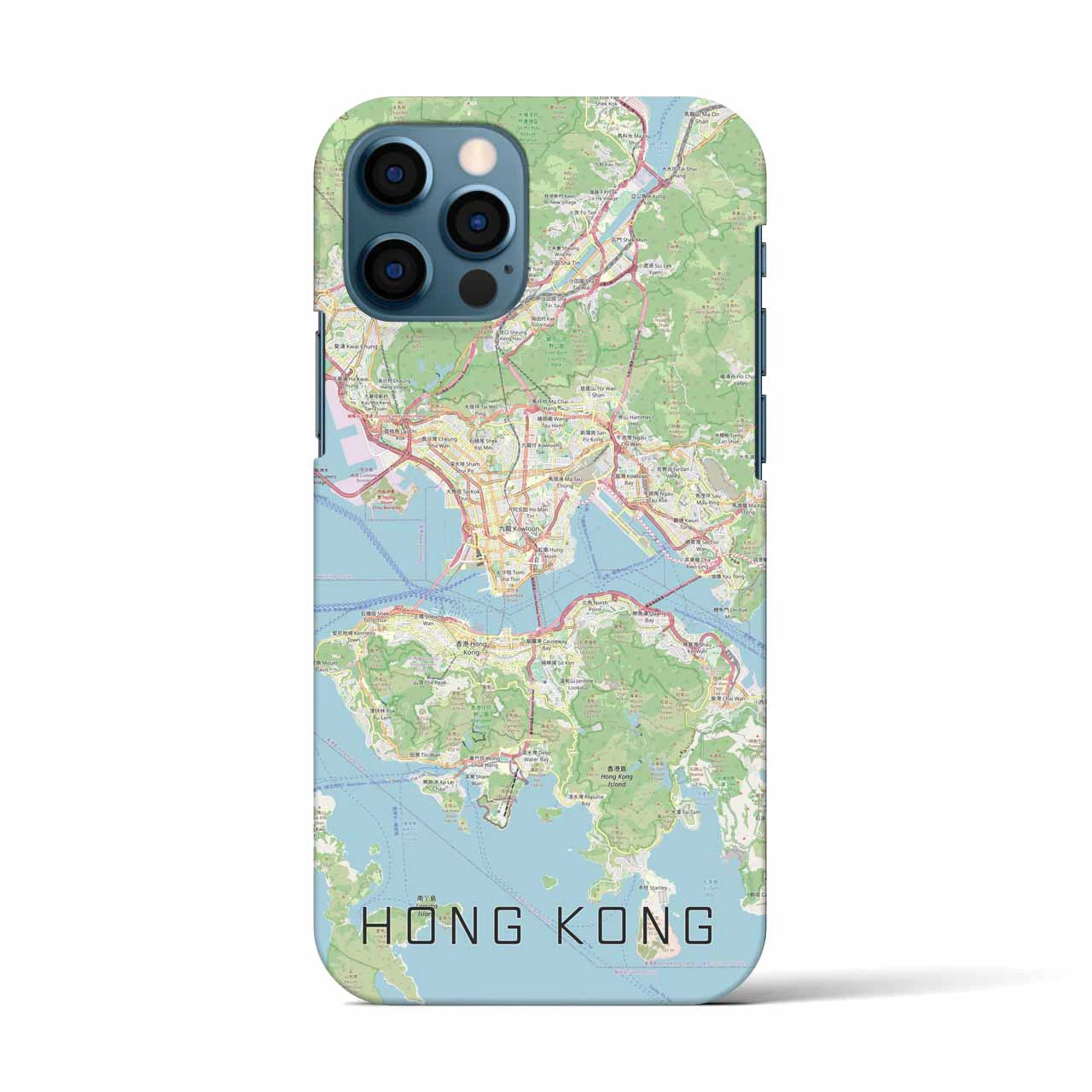 【香港】地図柄iPhoneケース（バックカバータイプ・ナチュラル）iPhone 12 / 12 Pro 用