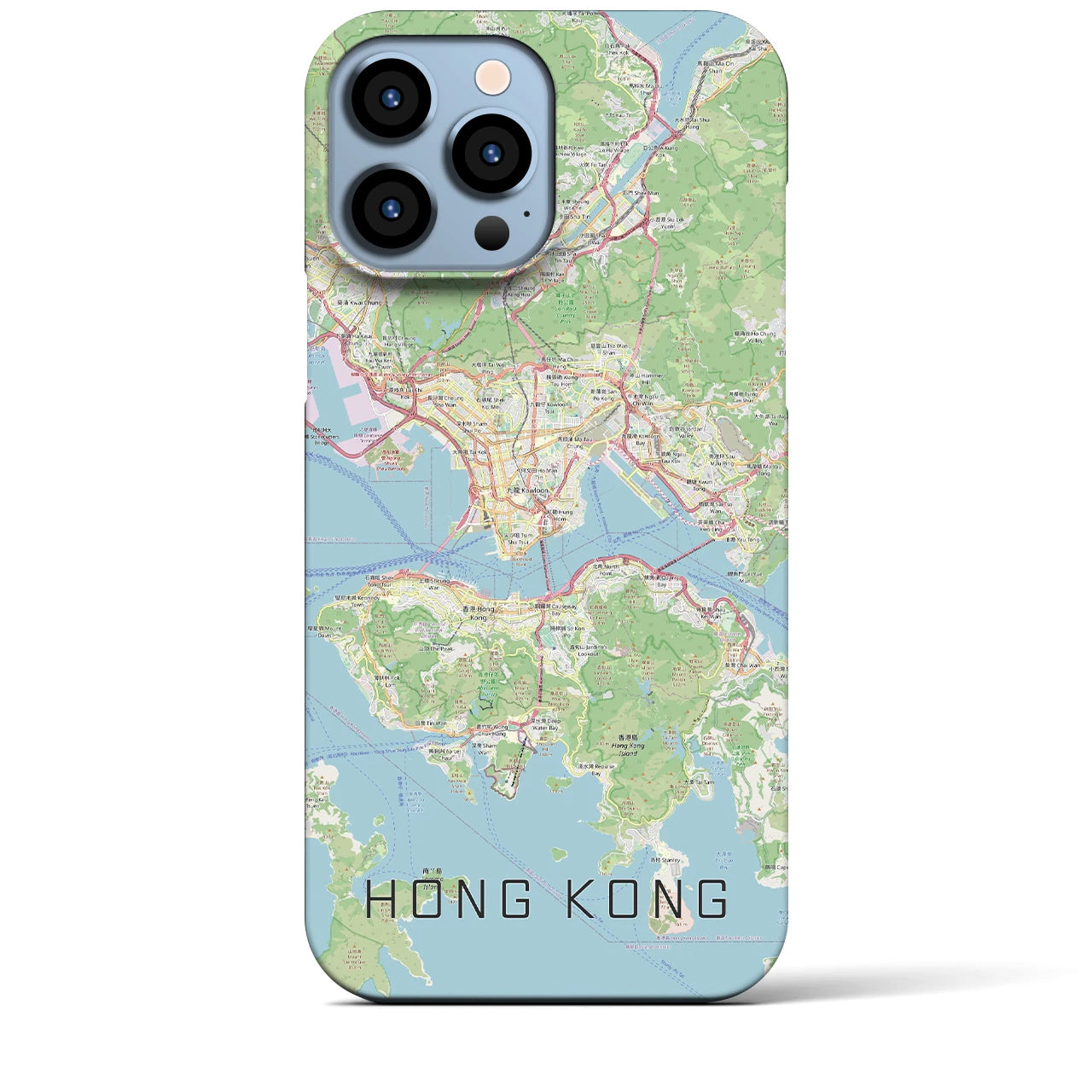 【香港】地図柄iPhoneケース（バックカバータイプ・ナチュラル）iPhone 13 Pro Max 用