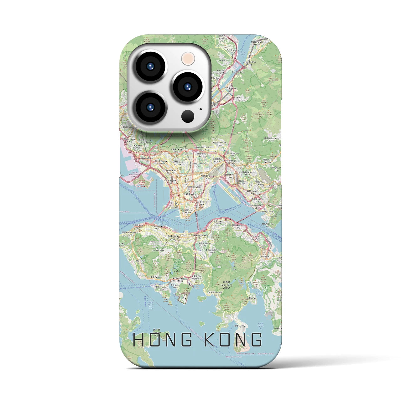 【香港】地図柄iPhoneケース（バックカバータイプ・ナチュラル）iPhone 13 Pro 用