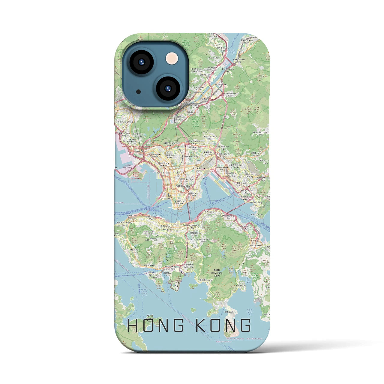 【香港】地図柄iPhoneケース（バックカバータイプ・ナチュラル）iPhone 13 用