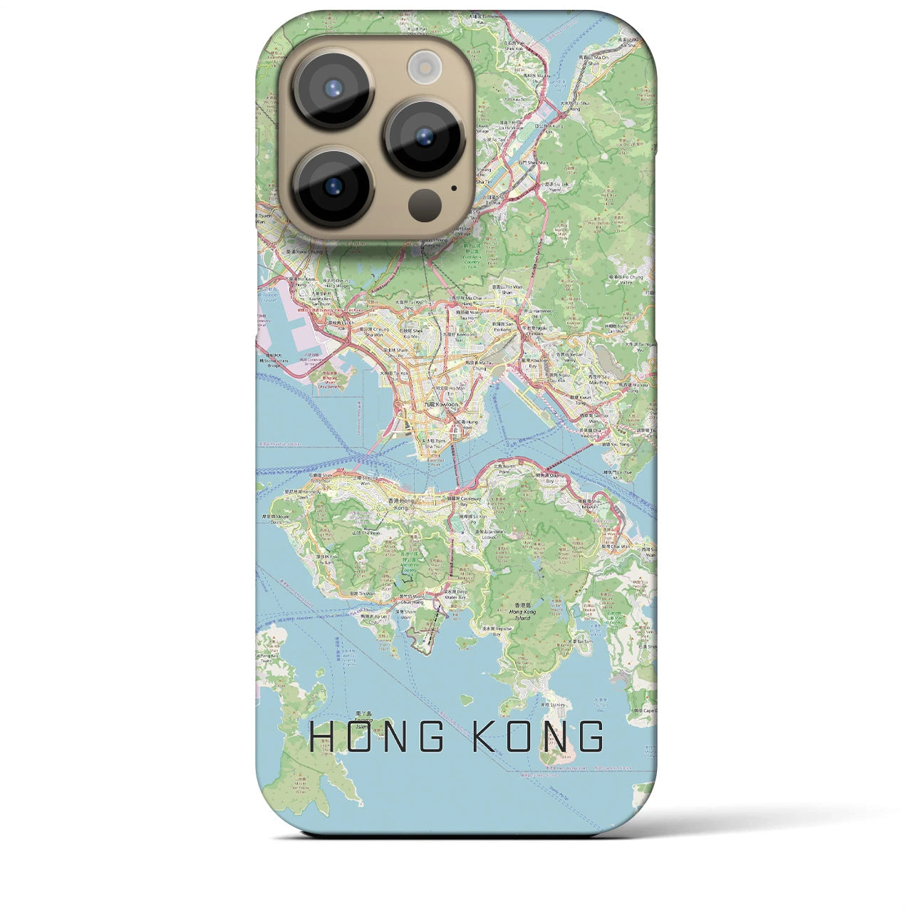 【香港】地図柄iPhoneケース（バックカバータイプ・ナチュラル）iPhone 14 Pro Max 用