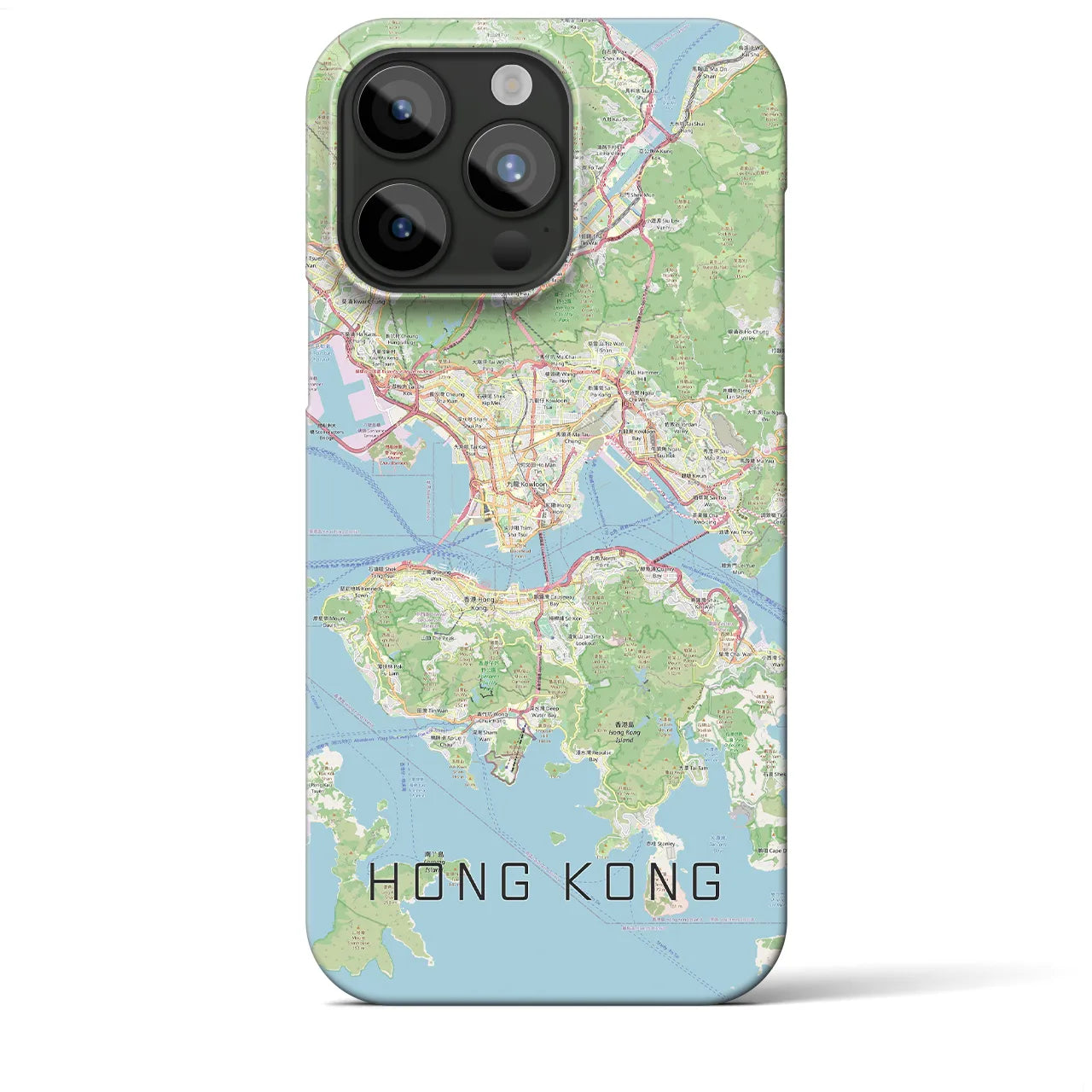 【香港】地図柄iPhoneケース（バックカバータイプ・ナチュラル）iPhone 15 Pro Max 用