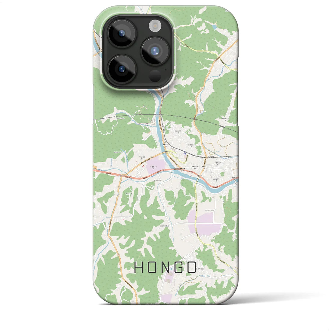 【本郷（広島県）】地図柄iPhoneケース（バックカバータイプ・ナチュラル）iPhone 15 Pro Max 用