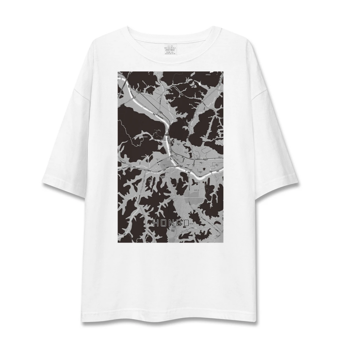 【本郷（広島県）（広島県）】地図柄ビッグシルエットTシャツ