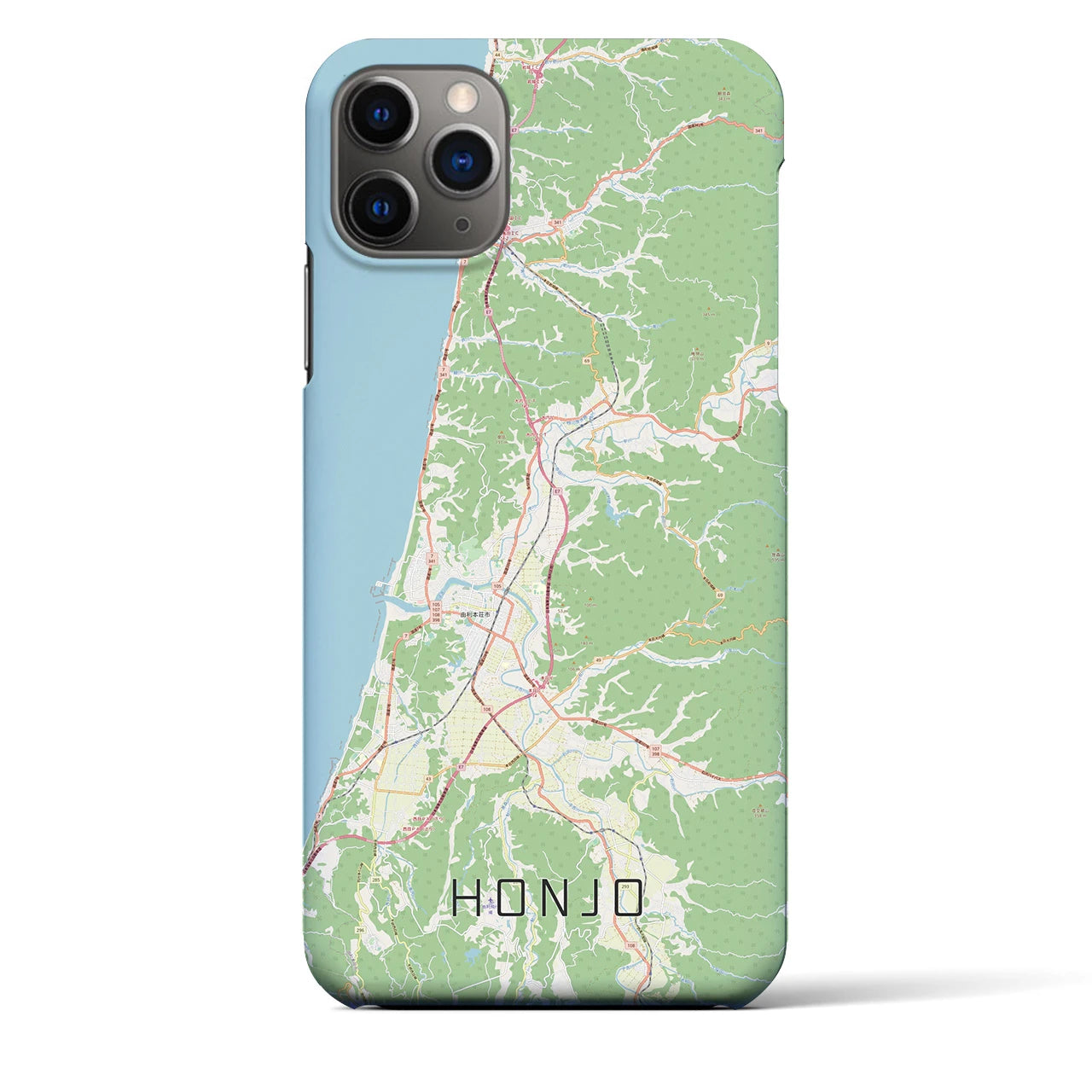【本荘】地図柄iPhoneケース（バックカバータイプ・ナチュラル）iPhone 11 Pro Max 用