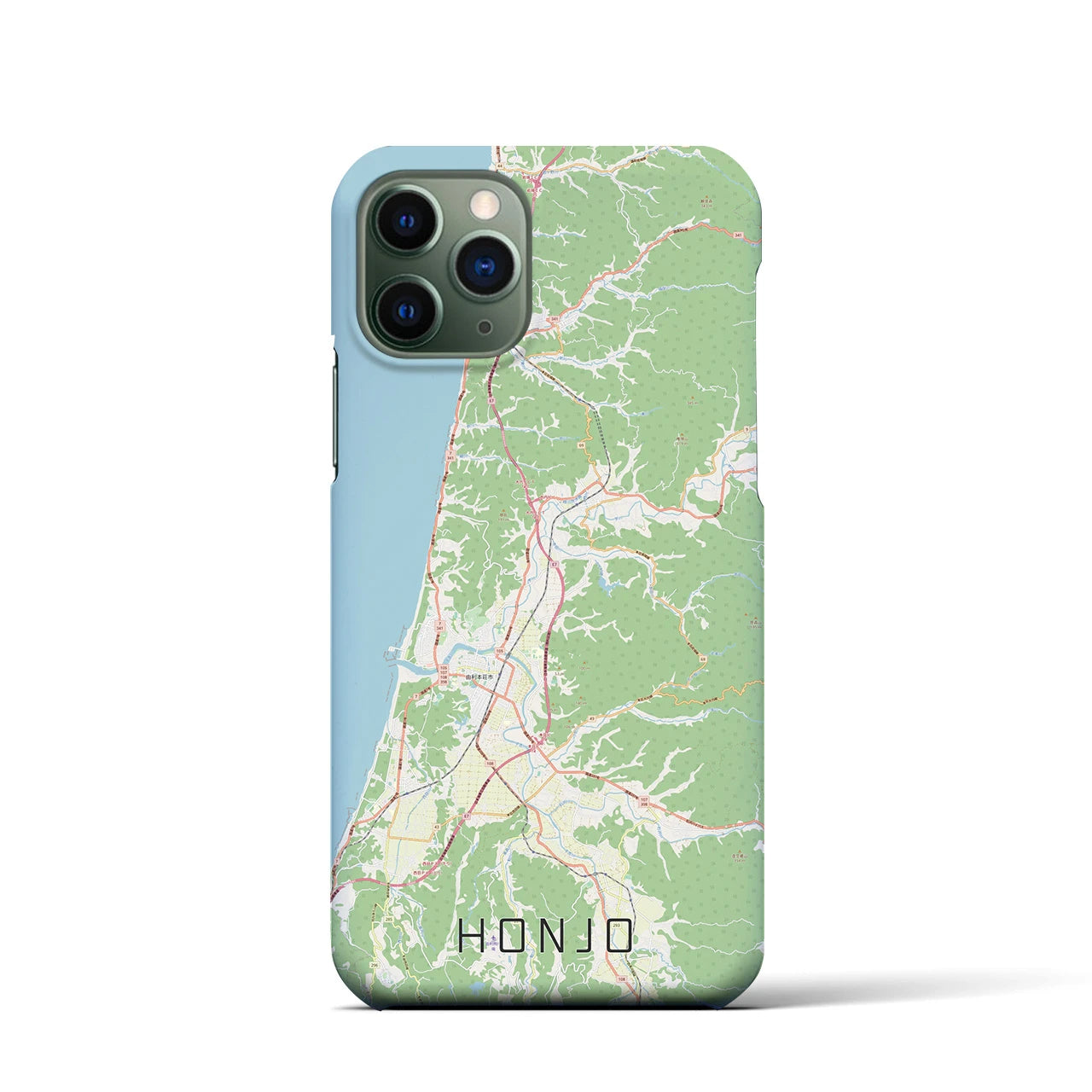 【本荘】地図柄iPhoneケース（バックカバータイプ・ナチュラル）iPhone 11 Pro 用