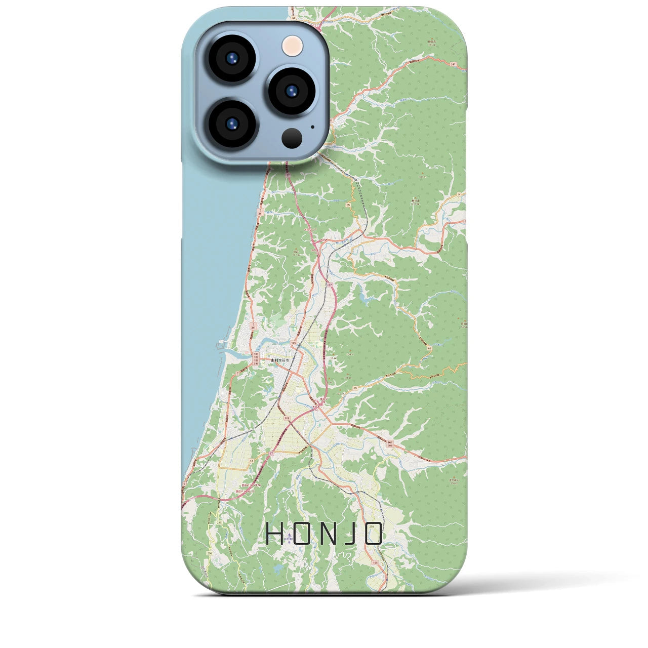 【本荘】地図柄iPhoneケース（バックカバータイプ・ナチュラル）iPhone 13 Pro Max 用