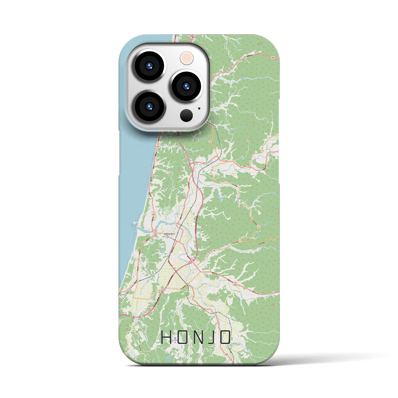 【本荘】地図柄iPhoneケース（バックカバータイプ・ナチュラル）iPhone 13 Pro 用