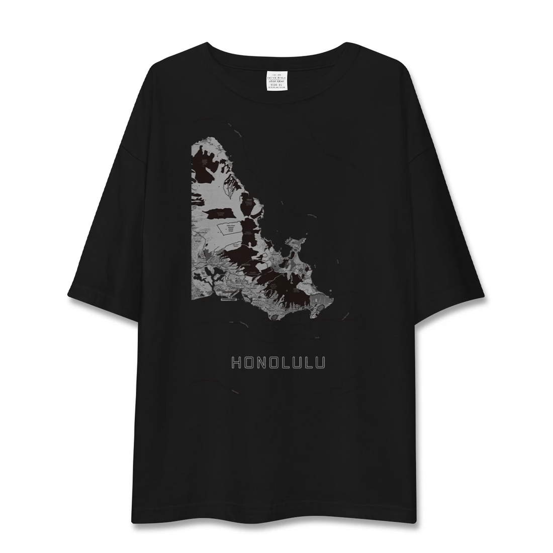【ホノルル2（アメリカ）】地図柄ビッグシルエットTシャツ