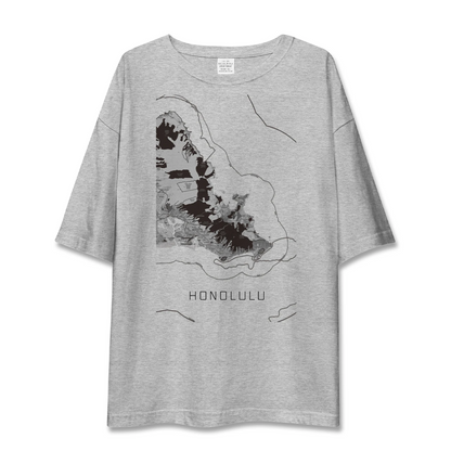 【ホノルル2（アメリカ）】地図柄ビッグシルエットTシャツ