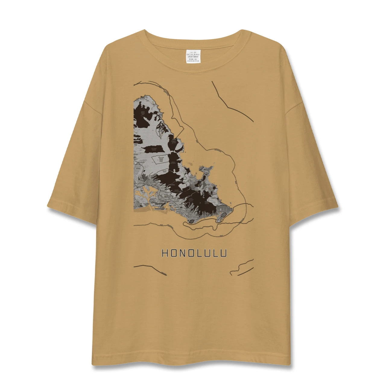【ホノルル2（アメリカ）】地図柄ビッグシルエットTシャツ