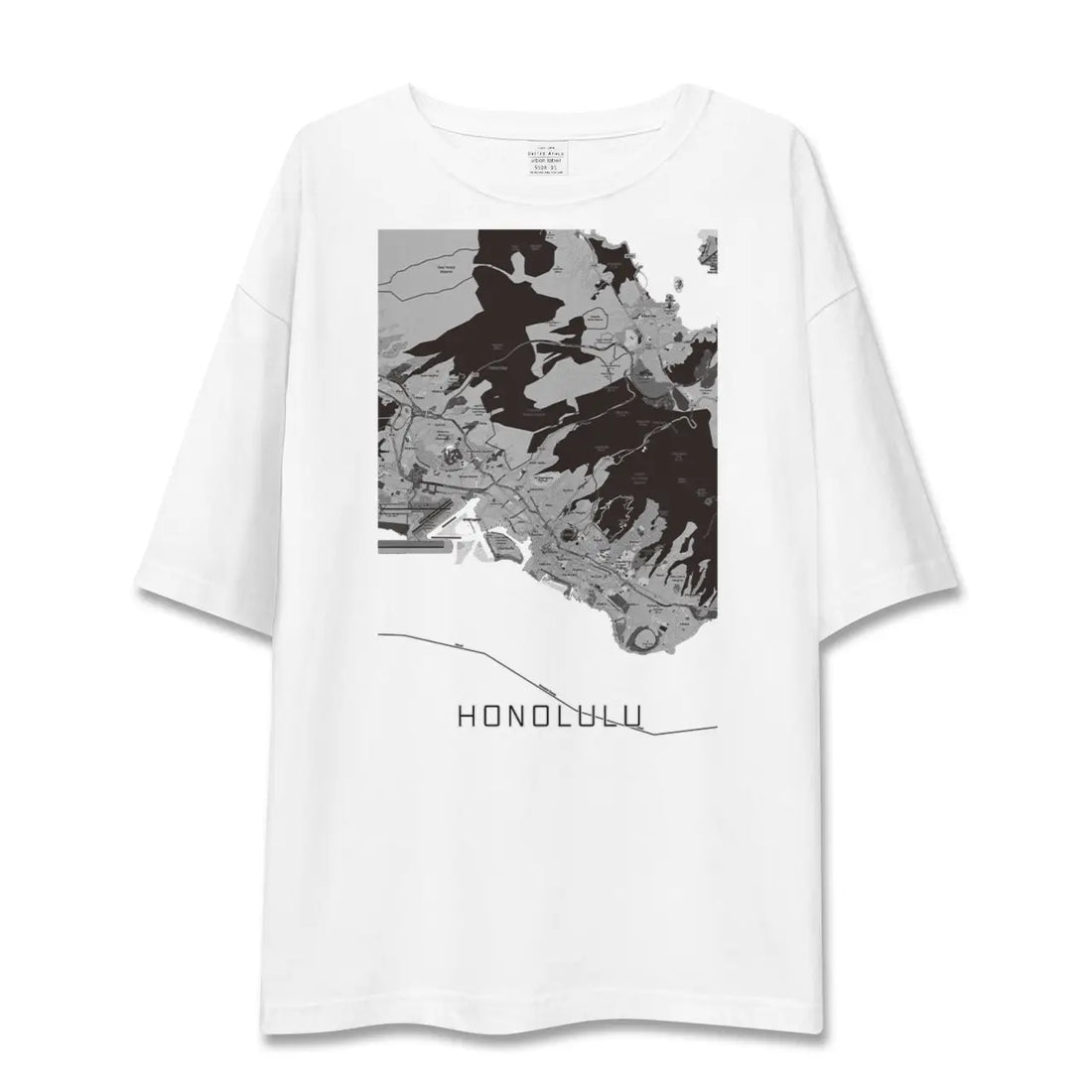 【ホノルル（アメリカ）】地図柄ビッグシルエットTシャツ