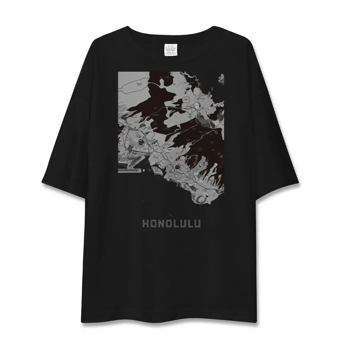 【ホノルル（アメリカ）】地図柄ビッグシルエットTシャツ